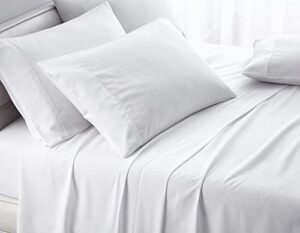 6 piece hotel luxury soft cotton premium bed sheets set, deep pockets, bedding set white solid, king/standard - 76" x 80" fits mattress upto 30-35 inches 620-tc