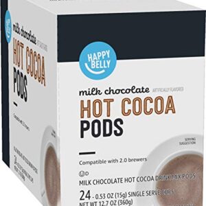 Amazon Brand - Happy Belly Hot Cocoa Pods, Milk Chocolate, 24 Count, Pack of 1