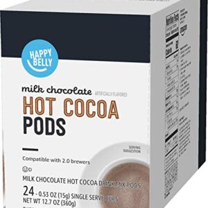 Amazon Brand - Happy Belly Hot Cocoa Pods, Milk Chocolate, 24 Count, Pack of 1