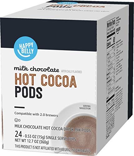 Amazon Brand - Happy Belly Hot Cocoa Pods, Milk Chocolate, 24 Count, Pack of 1