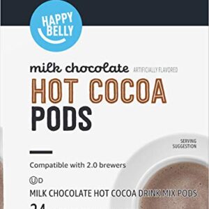 Amazon Brand - Happy Belly Hot Cocoa Pods, Milk Chocolate, 24 Count, Pack of 1