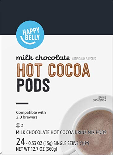 Amazon Brand - Happy Belly Hot Cocoa Pods, Milk Chocolate, 24 Count, Pack of 1