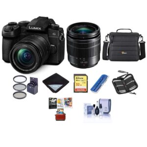 panasonic lumix dc-g95 mirrorless camera with 12-60mm f/3.5-5.6 lumix g power ois lens, black - bundle with camera case, 32gb sdhc u3 card, 58mm filter kit, cleaning kit, mac software pack and more