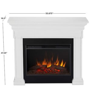 Real Flame Emerson 56" Grande Electric Fireplace, Free-Standing with Mantel & Real Wood Finish