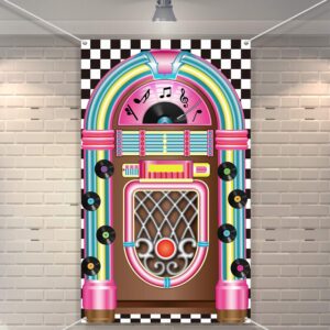 jukebox cutout banner 50's rock and roll banner backdrop birthday party decoration baby shower birthday party supplies