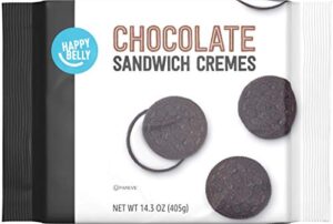 amazon brand - happy belly chocolate sandwich creme cookies, 14.3 ounce (pack of 1)