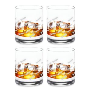 the wine savant fish old fashion drinking glasses, fish glasses for white and red wine, water or whiskey, each glass is individually sand etched - fish wine glasses