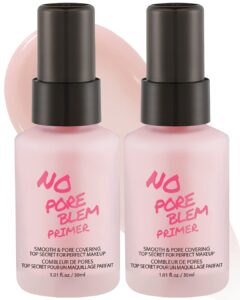 touch in sol no pore blem primer, 1.01 fl.oz(30ml) 2 pack - face makeup primer, big pores perfect cover, skin flawless and glowing, instantly smoothes lines, long lasting makeup's staying