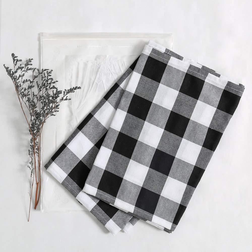 Black and White Plaid Table Runner 2 Pieces 13 x 108 Inch Buffalo Check Table Runner Wedding Table Runner Christmas Party Outdoor Gathering Decorations