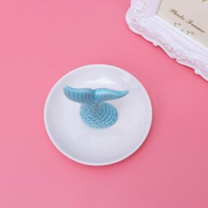 TOPBATHY Mermaid Tail Jewelry Ring Tray Ceramic Jewelry Dish Earring Necklace Rings Organizer Home Decoration Wedding Christmas Birthday Gift