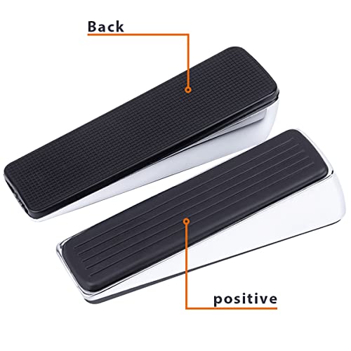 Metal Door Stop, Premium Rubber Heavy Door Stopper, Wedge Stopper, 2Pack, Suitable for Door Clearance of 0.4IN-1.18IN (11mm-30mm)