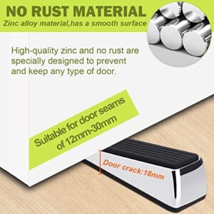 Metal Door Stop, Premium Rubber Heavy Door Stopper, Wedge Stopper, 2Pack, Suitable for Door Clearance of 0.4IN-1.18IN (11mm-30mm)