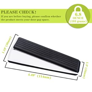 Metal Door Stop, Premium Rubber Heavy Door Stopper, Wedge Stopper, 2Pack, Suitable for Door Clearance of 0.4IN-1.18IN (11mm-30mm)