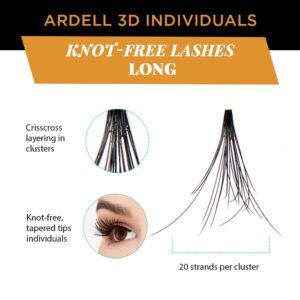 Ardell 3D Individuals Long Black False Lashes x 4 packs