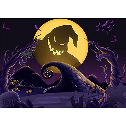 Maijoeyy 7x5ft Nightmare Before Christmas Backdrop Child Kid Halloween Backdrops for Photography Nightmare Before Christmas Props Halloween Party Backdrop Decoration