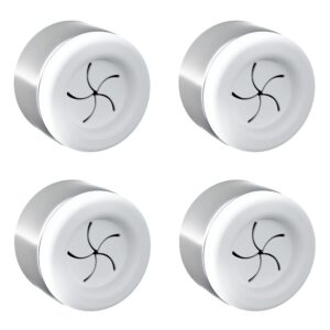 set of 4 premium towel holders for bathroom, kitchen and household - stainless steel tea towel holder - towel hook round - self-adhesive - no drilling (white)