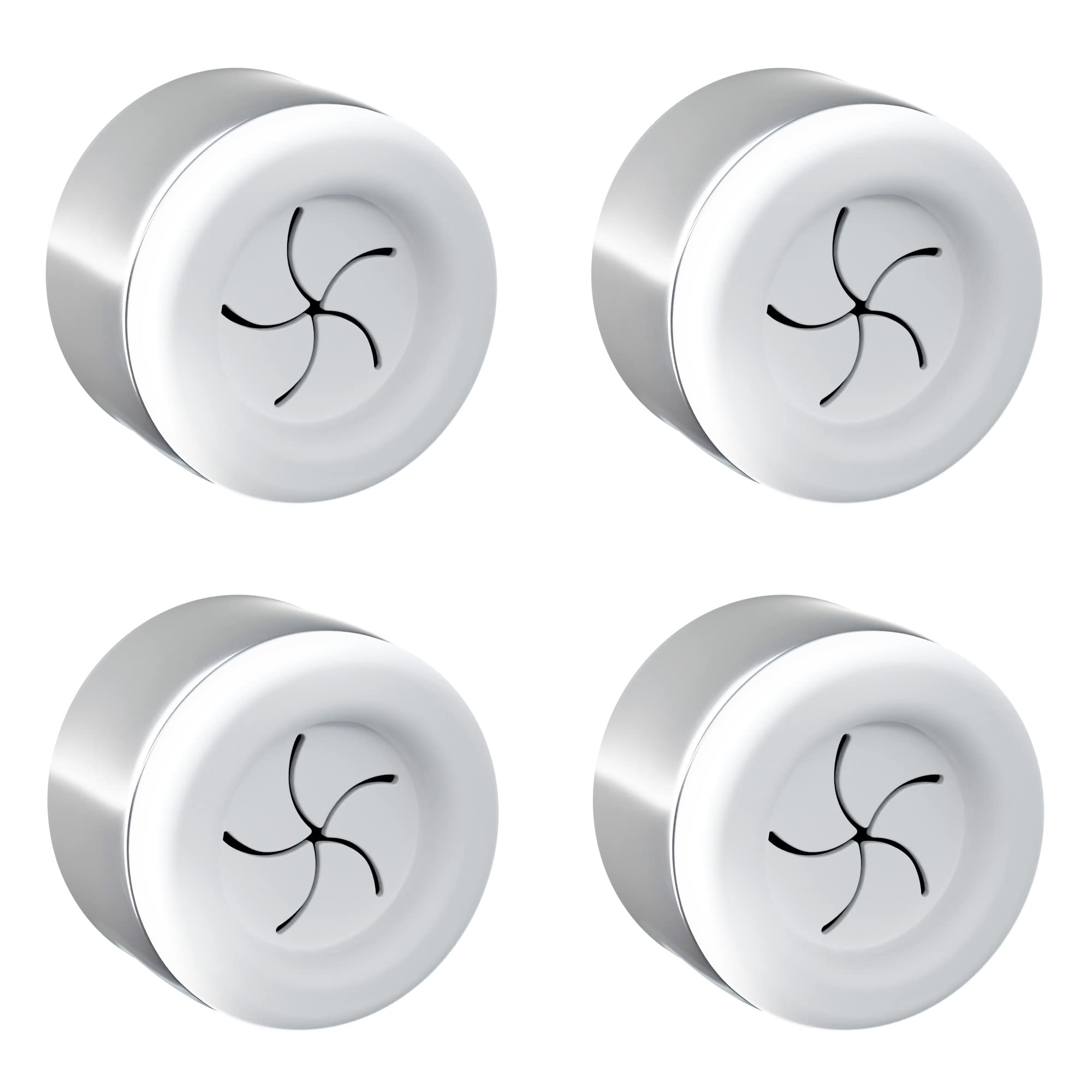 Set of 4 Premium Towel Holders for Bathroom, Kitchen and Household - Stainless Steel Tea Towel Holder - Towel Hook Round - Self-Adhesive - No Drilling (White)