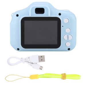 kid video camera, hd 1080p adopt convenient replacement tf memory card toy camera, mini portable 2.0 inch ips color screen children's camera, digital camera(blue)