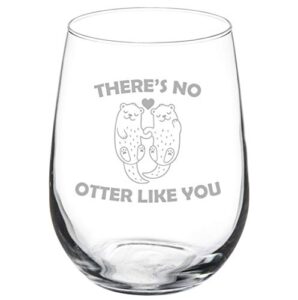 mip brand wine glass goblet there's no otter like you otter couple (17 oz stemless)