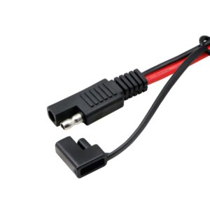 CERRXIAN 6.5FT 14AWG SAE to SAE 2 Pin Quick Disconnect Power Automotive Extension Cable with Cap for Solar Panels Battrey (Black&Red,2m)