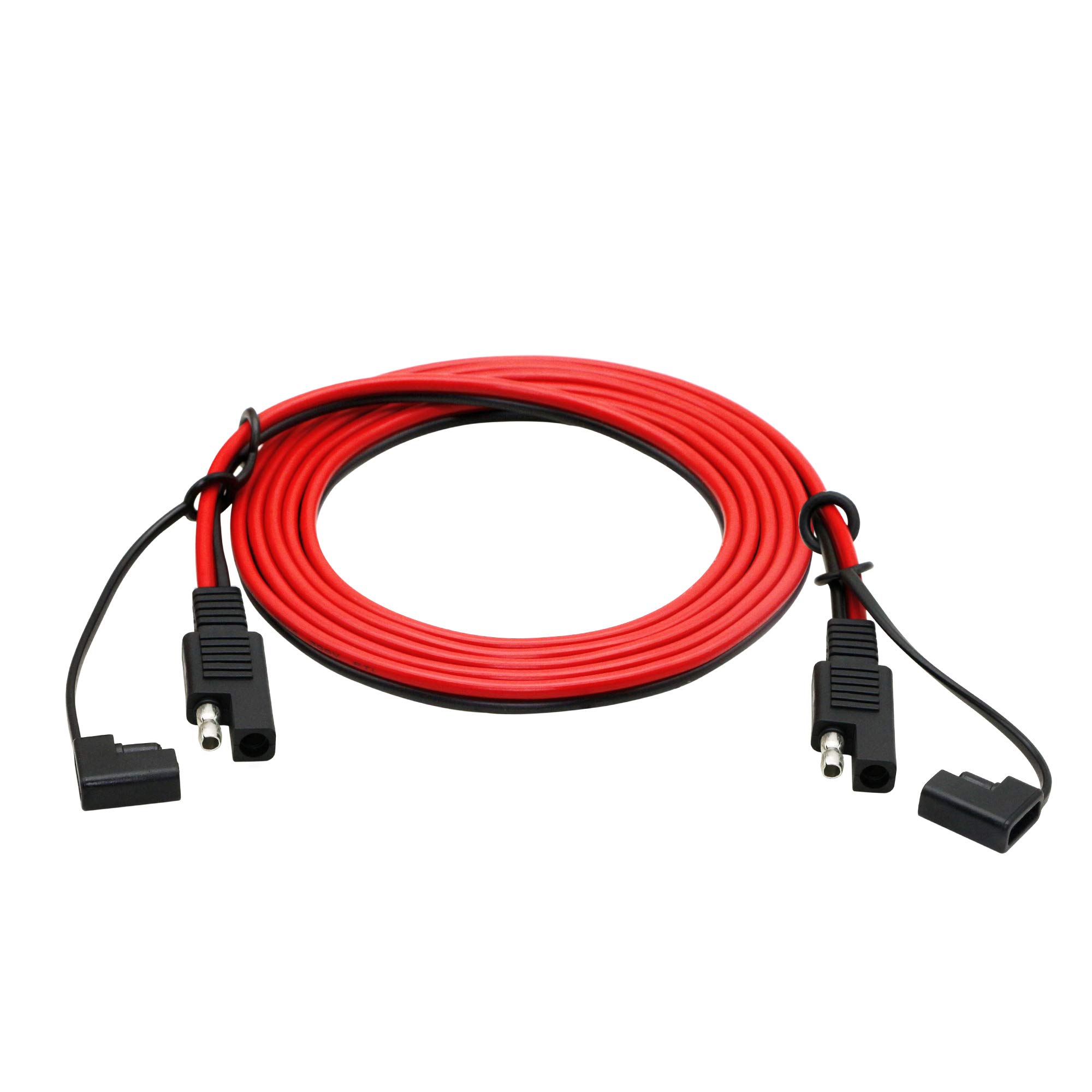 CERRXIAN 6.5FT 14AWG SAE to SAE 2 Pin Quick Disconnect Power Automotive Extension Cable with Cap for Solar Panels Battrey (Black&Red,2m)