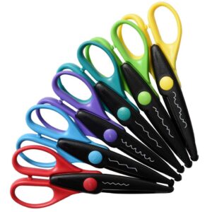 zink 6 colorful decorative edge craft scissor set for kodak, lifeprint, polaroid, hp, canon, fujifilm photo projects, multicolor, scissors