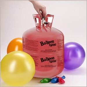 BLUE RIBBON, Helium Tank with 50 Balloons and White Ribbon + 12 Black Balloon Weights + Plus Balloon Tying Tool