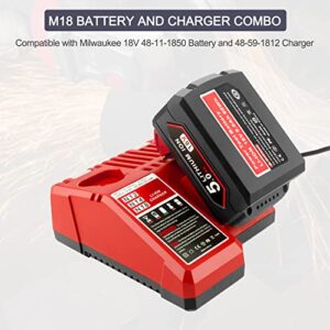 ADVTRONICS 18V 5.0Ah M18 Battery with Charger 48-59-1812 Compatible with 18V Battery M18 M18B 48-11-1852 48-11-1850 48-11-1840 48-11-1890 48-11-1828 48-11-1820 48-11-1815 48-11-1820