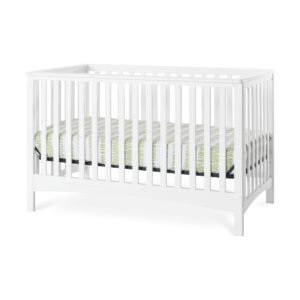 child craft london 4-in-1 convertible crib, baby crib converts to day bed, toddler bed and full size bed, 3 adjustable mattress positions, non-toxic, baby safe finish (matte white)
