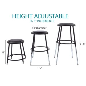 Stand Up Desk Store Stackable Adjustable-Height Classroom Office Workstation Stool (Black, 2 Pack)