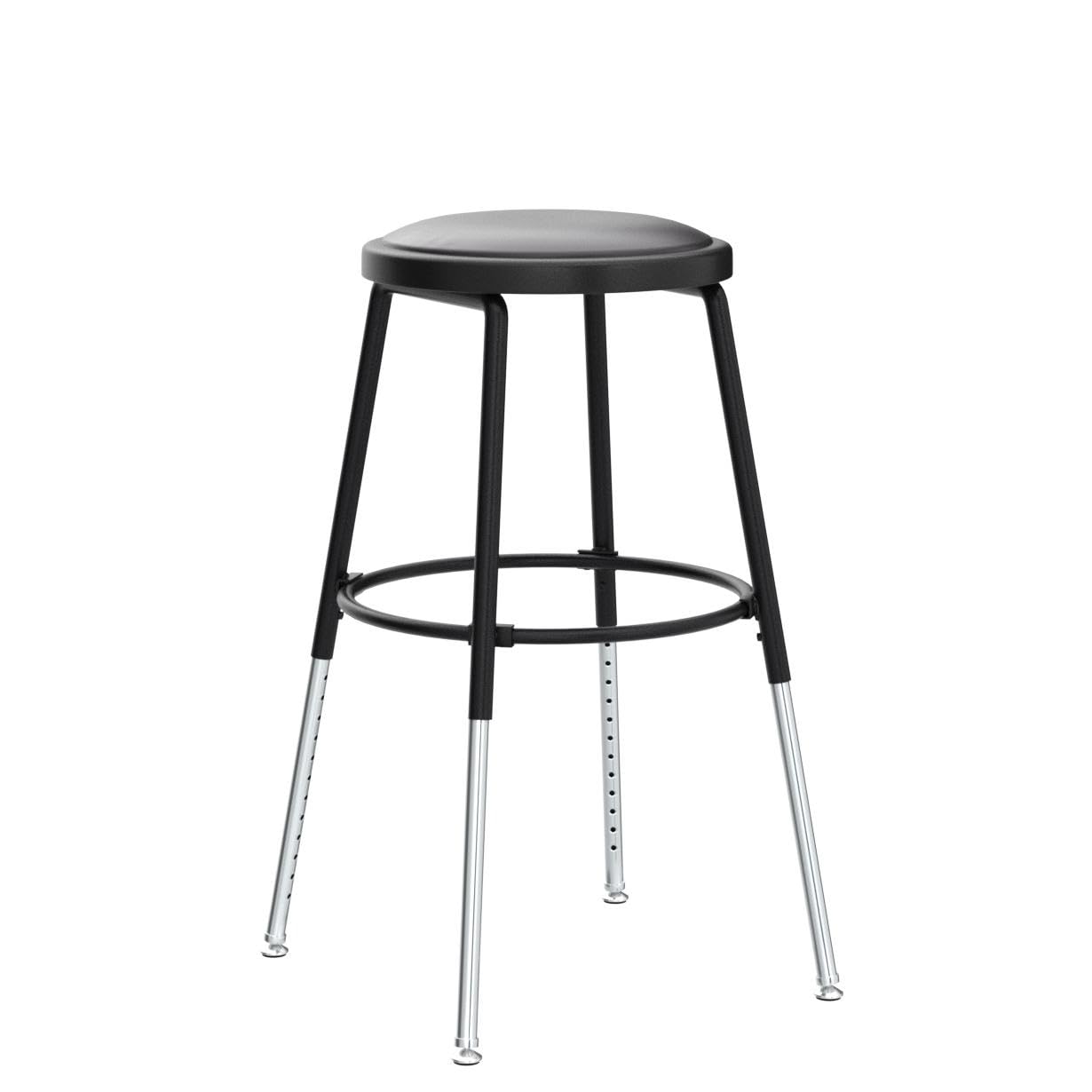 Stand Up Desk Store Stackable Adjustable-Height Classroom Office Workstation Stool (Black, 2 Pack)