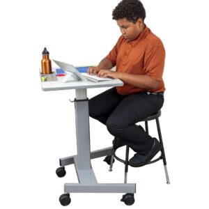 Stand Up Desk Store Stackable Adjustable-Height Classroom Office Workstation Stool (Black, 2 Pack)