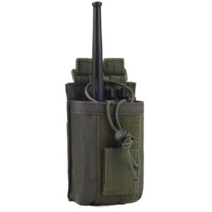 radio pouch - 1000d tactical molle adjustable two way radios holder bag case for walkie talkies (1 pack green)