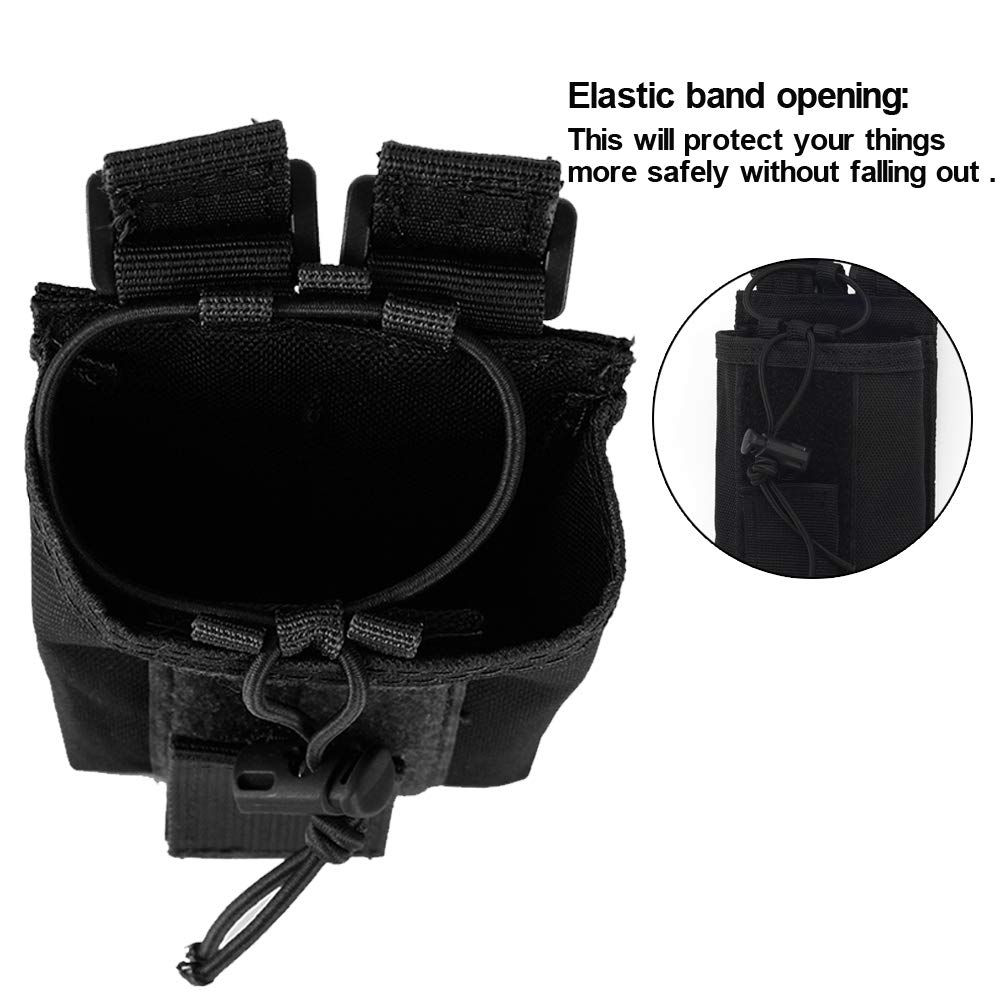 Radio Pouch - 1000D Tactical Molle Adjustable Two Way Radios Holder Bag Case for Walkie Talkies (1 Pack Green)