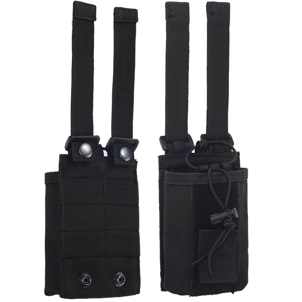 Radio Pouch - 1000D Tactical Molle Adjustable Two Way Radios Holder Bag Case for Walkie Talkies (1 Pack Green)