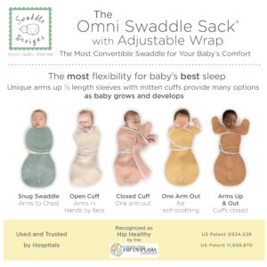 SwaddleDesigns 6-Way Omni Swaddle Sack for Newborn with Wrap & Arms Up Sleeves & Mitten Cuffs, Easy Swaddle Transition, Better Sleep for Baby Boys & Girls, Heathered Gray, Small, 0-3 Months