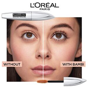 L'Oreal Paris Makeup Bambi Eye Mascara, Lasting Volume, Length & Lift, Doe-eye Definition, No Clumping, Washable, Blackest Black 0.21 Fl Oz