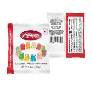 Albanese World's Best Gummi Snack Packs, 12 Flavor Gummi Bear Cubs, 50 - 0.5oz Mini Packs of Candy