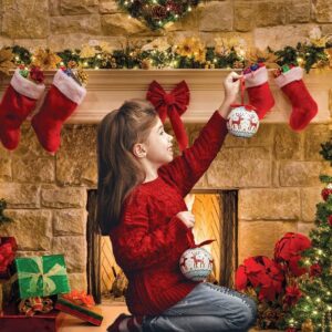 WOLADA 7x5FT Christmas Fireplace Photo Backdrop - Holiday Wall Decor and Background for Photography