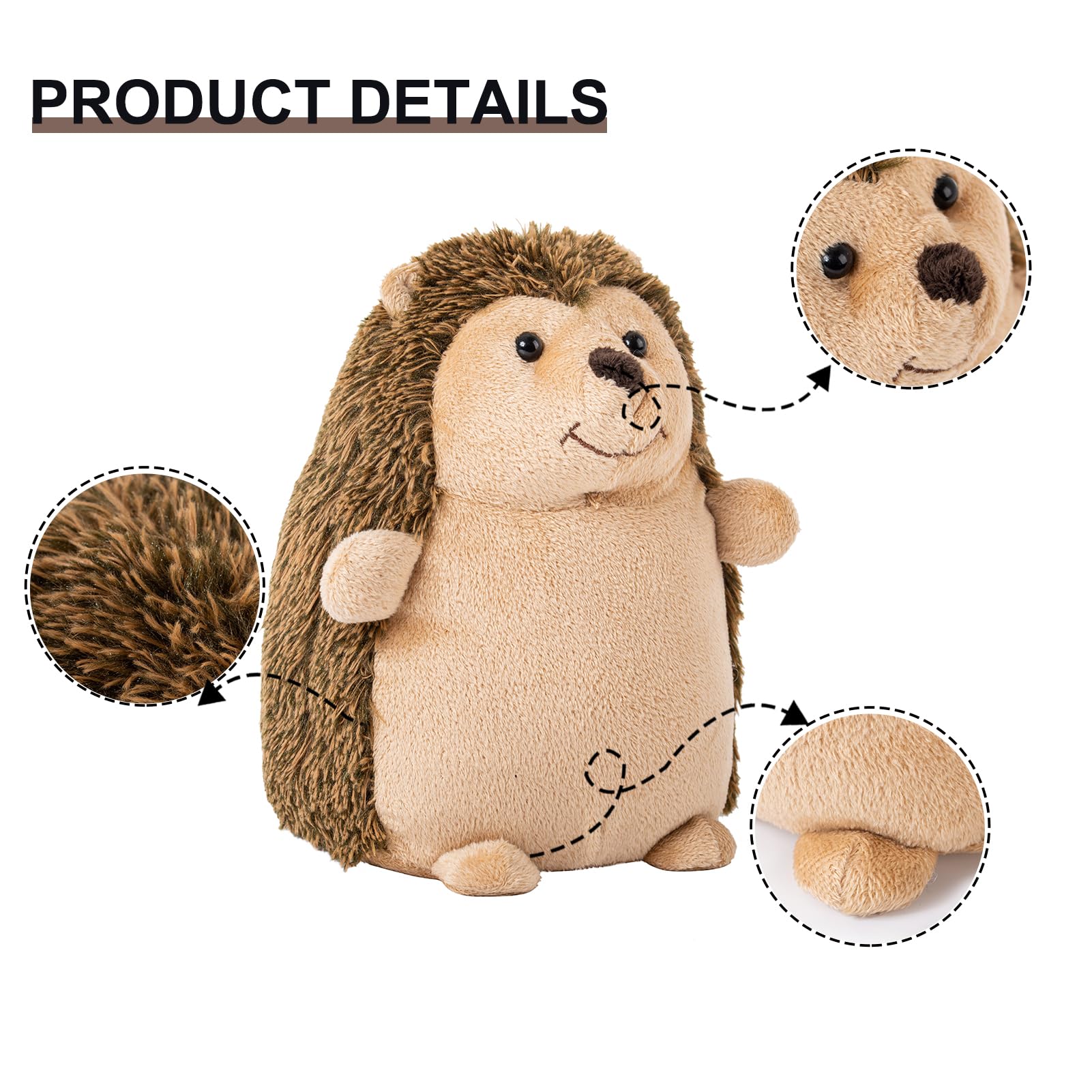 Marwood Cute Door Stopper Decorative Door Stops for Home and Office, Hedgehog Weighted Interior Doorstop Fabric Stuffed Animal Door Stopper Floor Decorative