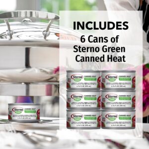 Sterno 2.25 Hour Green Canned Heat, Ethanol Gel, 6 Pack