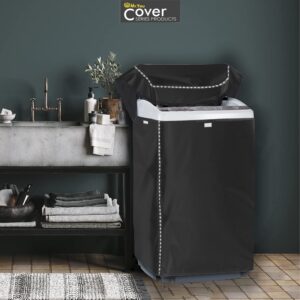 Portable Washing Machine Cover,Top Load Washer Dryer Cover,Waterproof Full-Automatic/Wheel Washing Machine Cover(22"22"35"inches, Black)