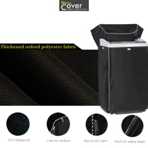 Portable Washing Machine Cover,Top Load Washer Dryer Cover,Waterproof Full-Automatic/Wheel Washing Machine Cover(22"22"35"inches, Black)