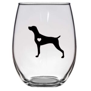 weimaraner wine glass, 21 oz, i love my weimaraner, dog mom, dog dad, dog lover wine glass, ghost dog