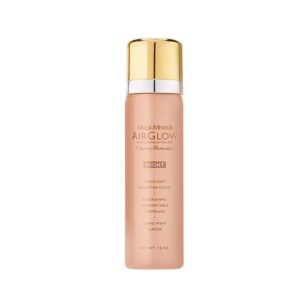 jerome alexander airglow hydrating luminizer with hyaluronic acid - 3-in-1 spray primer, highlighter, and complexion booster for face and body | natural pearl