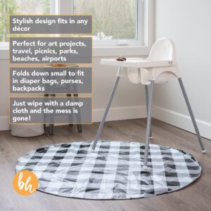 BooginHead SplatMat 52" Extra Large Waterproof Floor Mat for Under High Chair, Marble Swirl