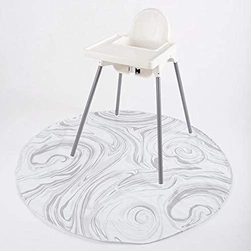BooginHead SplatMat 52" Extra Large Waterproof Floor Mat for Under High Chair, Marble Swirl