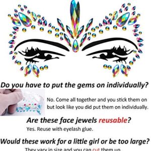 Festival Clothing Rave Accessories Face Jewels Gems Stickers Carnival Mermaid Costume Glitter