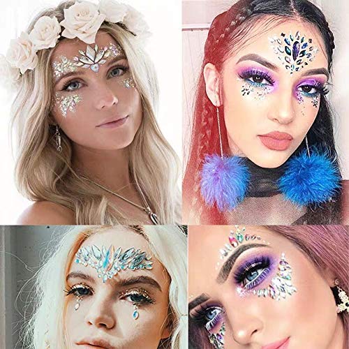 Festival Clothing Rave Accessories Face Jewels Gems Stickers Carnival Mermaid Costume Glitter