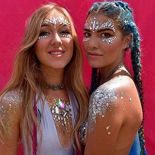 Festival Clothing Rave Accessories Face Jewels Gems Stickers Carnival Mermaid Costume Glitter